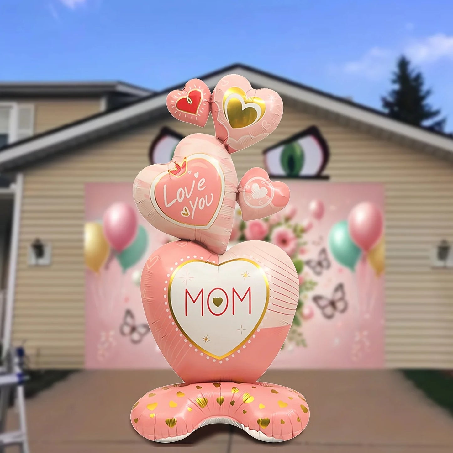 1pc 60 inch oversized standing love mom aluminum film balloon Mother's Day party decoration, birthday party decoration