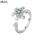 Korean Fashion Daisy Spinner Fidget Ring Multiple Style Sunflower Rose Snowflake Rotate Freely Anti Stress Anxiety Rings Wedding