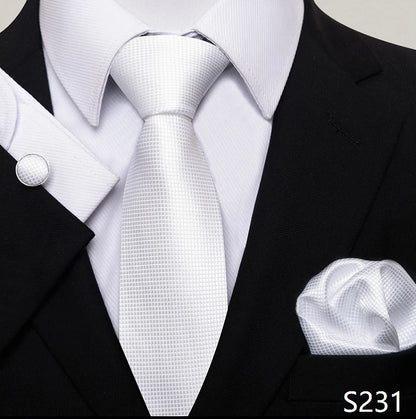 Necktie Pocket Squares Cufflink Set