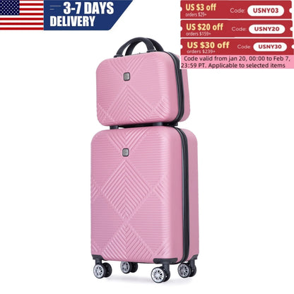 Luggage Sets 2 Piece Suitcase Set ABS Hardside Luggage with Spinner Wheels,Carry On Luggage with TSA Lock(14/20)