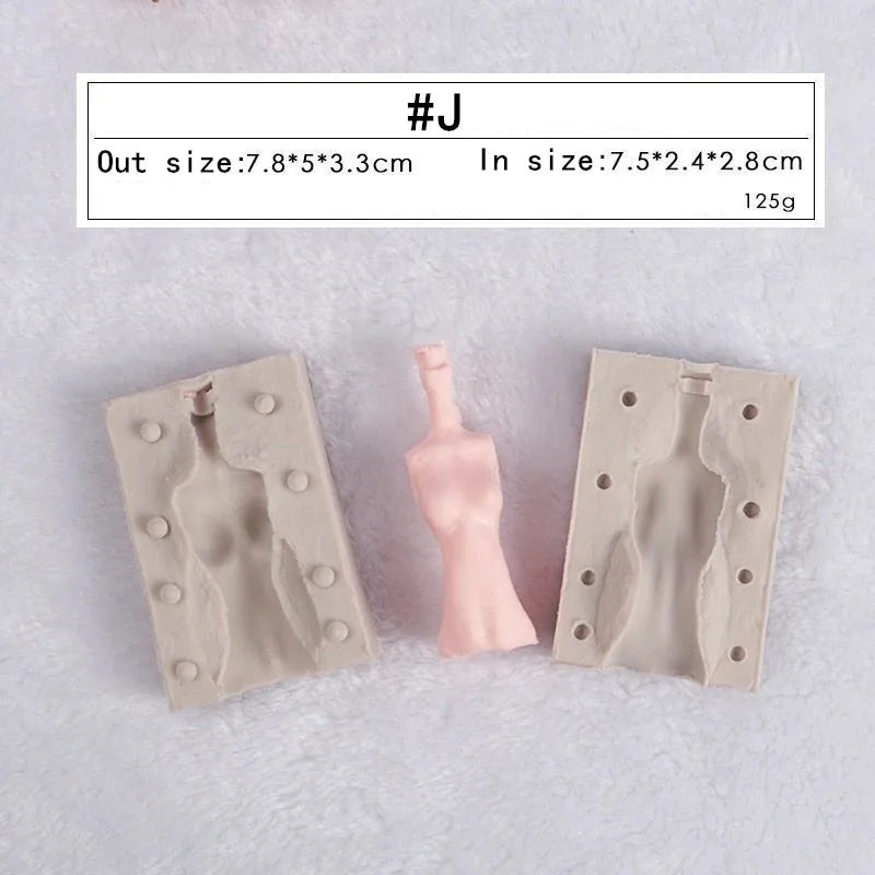 3D Doll Body Silicone Mold Fondant Chocolate Cake Decorating Tool DIY Clay Soft Pottery Doll Human Body Hand and Feet Mold
