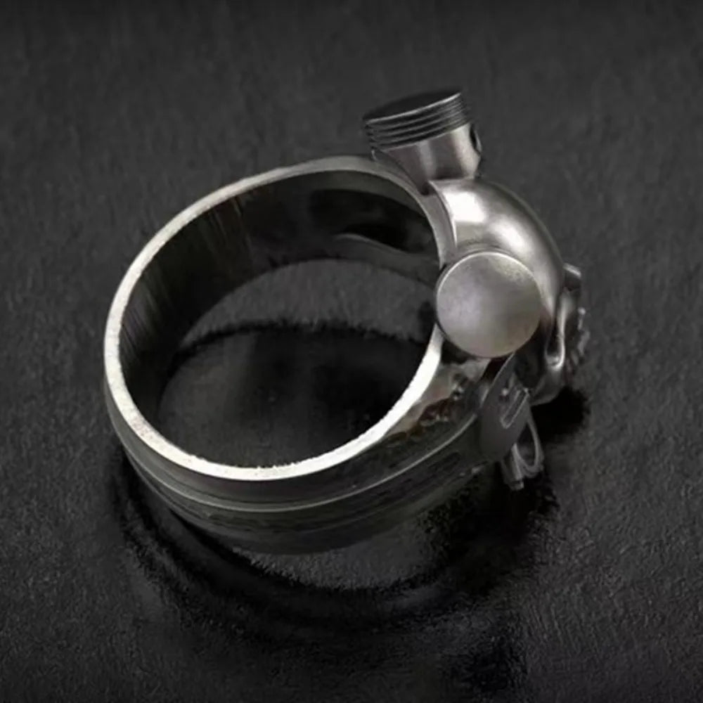 Hip-hop Retro New Simple Steampunk Heavy Skull Ring Gothic Wrench Screw Skull Ring Men and Women Rock Street Party Accessories