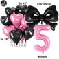 Giant Black Pink Bow Balloon Coquette Birthday Party Decorations Bowknot Balloon for Girls Baby Shower Bridal Wedding Supplies