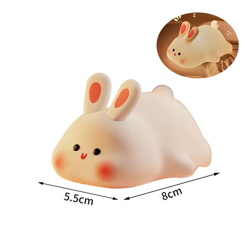 Cute Mini Panda Night Light LED Sleeping Animals Lamp Capybara Rabbit Lamp for Home Desktop Orname nParty Favors Gift