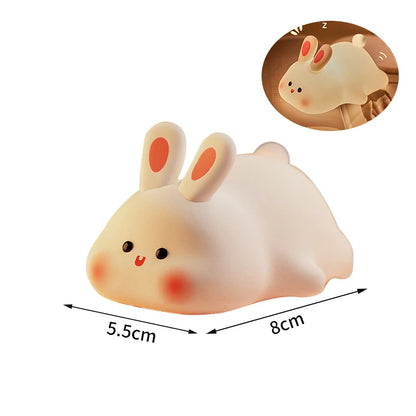 Cute Mini Panda Night Light LED Sleeping Animals Lamp Capybara Rabbit Lamp for Home Desktop Orname nParty Favors Gift