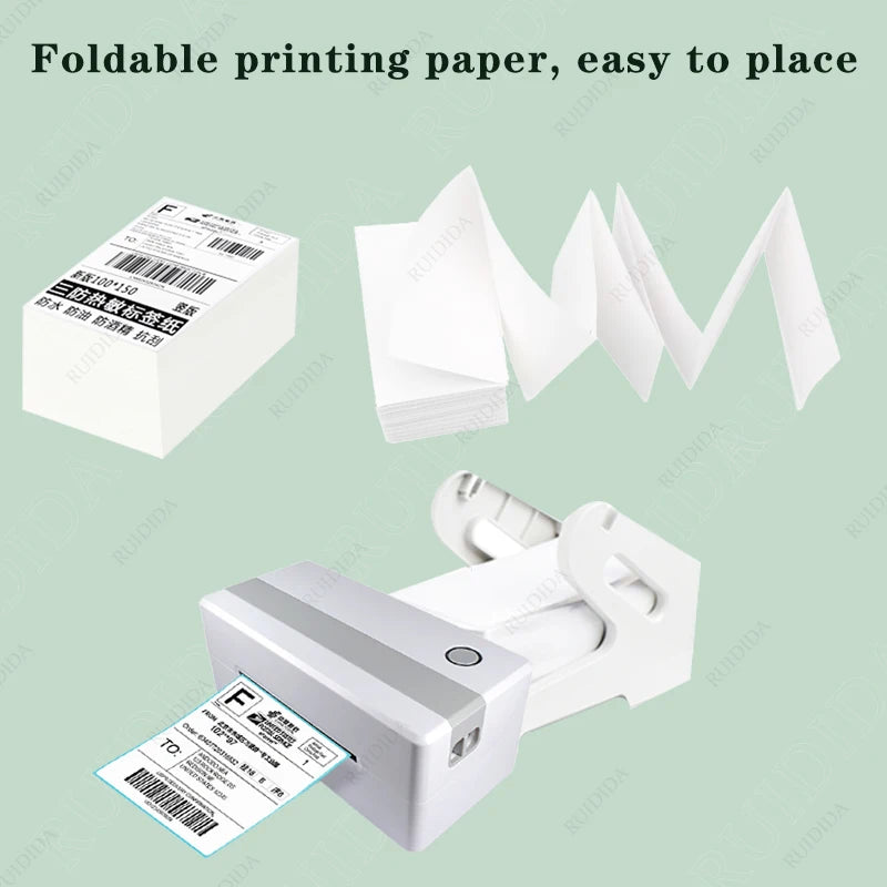 4*4"*100 sheets Adhesive Shipping Label Waterproof Thermal Label Thermal Transfer Label Sticker Small Ticket Paper