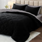 2/3pcs Reversible Comforter Set, All Season Bedding Set with Comforter, Pillow Shams, Red & Black, Down Alternative Duvet Insert