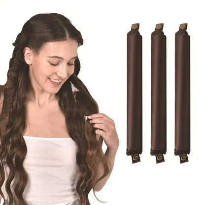 Heatless Satin Hair Curling Rod Headband – No‑Heat Soft Sleep Rollers for Effortless Lazy Curls