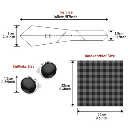 Tie Pocket Squares Cufflink Necktie Set