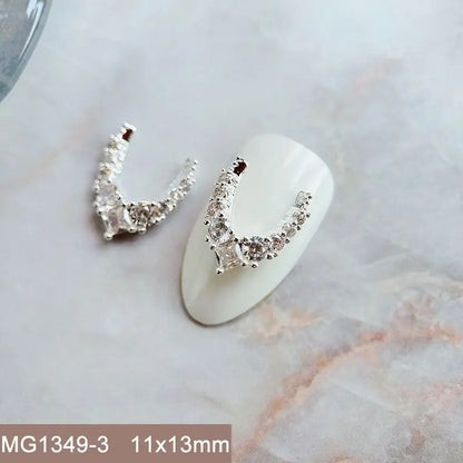 10pcs/lot Luxury No Fading Bow Butterfly Arc Nail Art Parts Zircon Crystal Manicure Nails Accesorios Supplies Decorations Charms