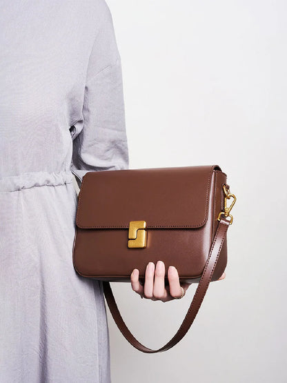 2025 genuine Leather Women Crossbody Bag Luxury Design Small Square Bag Cowhide Women's Commuter Shoulder Bag ladies gift