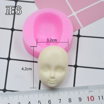 Dolls Face Silicone Mold Fondant Molds DIY Cake Decorating Tools Sugarcrafts Clay Chocolate Gumpaste Molds Baking Tools