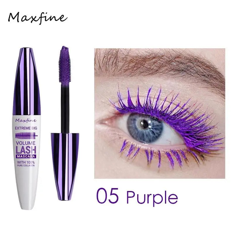 5d Three-dimensional Mascara Purple Blue White Multi-color Mascara Base Long-lasting Non-smudge Long-lasting Curling Shaping Mas