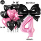 Giant Black Pink Bow Balloon Coquette Birthday Party Decorations Bowknot Balloon for Girls Baby Shower Bridal Wedding Supplies