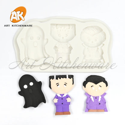 Halloween Witch & Cat Silicone Mold – Fondant, Chocolate & Cake Decorating Tool