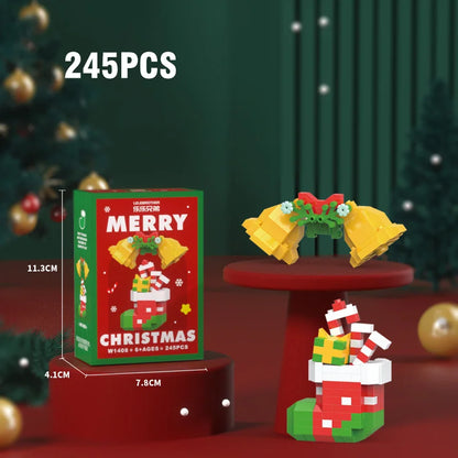Christmas Micro Building Block Series Santa Claus Reindeer Puzzle Assembling Bricks Table Decoration