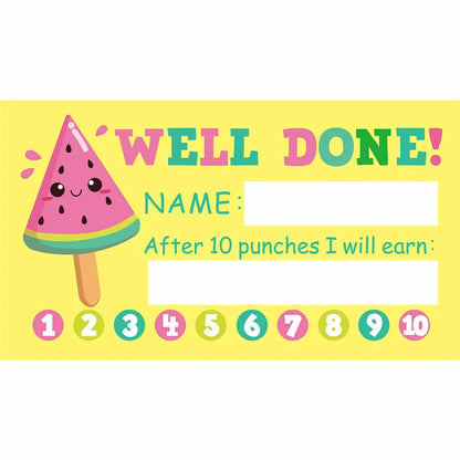 50Pcs Cartoon Kids Reward Incentive Punch Cards For Teacher