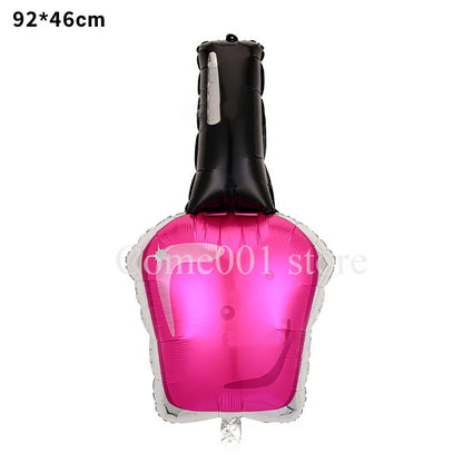 Lipstick Nail Polish Aluminum Film Ballons Girls Makeup Beauty Theme Birthday Party Decoration Balloons