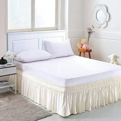 Top Selling Classic Thick Solid ColorWell Made Ruffles Bed Skirt With Wrinkle and Fade Resistant Fabric and  Widen Elastic Belt