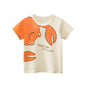 OLEKID 2025 Summer Stripe Children Boys T-shirts Printed Letter 2-8 Years Kids Little Boy Tops Short Sleeve Toddler Tees Clothes