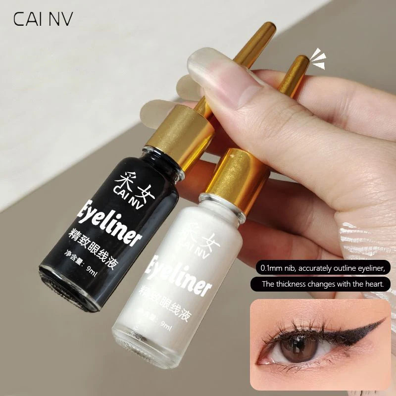 9ml Liquid Eyeliner Black White 0.01mm Super Slim Waterproof Quick Dry Long Lasting Color No Smudging Eyeliner Pencil Eye Makeup