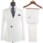 Men’s Double‑Breasted Suit Set – Metal Buckle Edition (Blazer + Trousers)