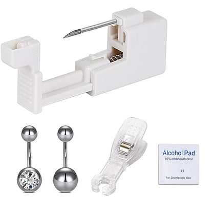 5‑Piece Professional Belly Button Piercing Kit – Stainless Steel Tools & Piercing Gun