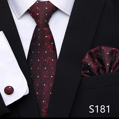 Tie Pocket Squares Cufflink Necktie Set