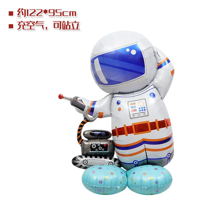 4D Standing Astronaut Spaceman Balloons Rocket Foil Balloons Kids Toys Baby Shower Outer Space Themed Birthday Party Decorations