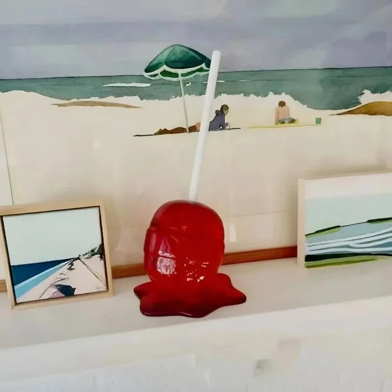 Melting Lollipop Sculpture Creative Art Craft Lollipop Miniature Decoration Modern Home Accessory Home Desktop Decor Kid Gift