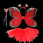 4Pcs Hot Sale Halloween Cosplay Fairy Angel Wings Insect Theme Costume For Kids Girls Butterfly Wings Costume Performance Dress