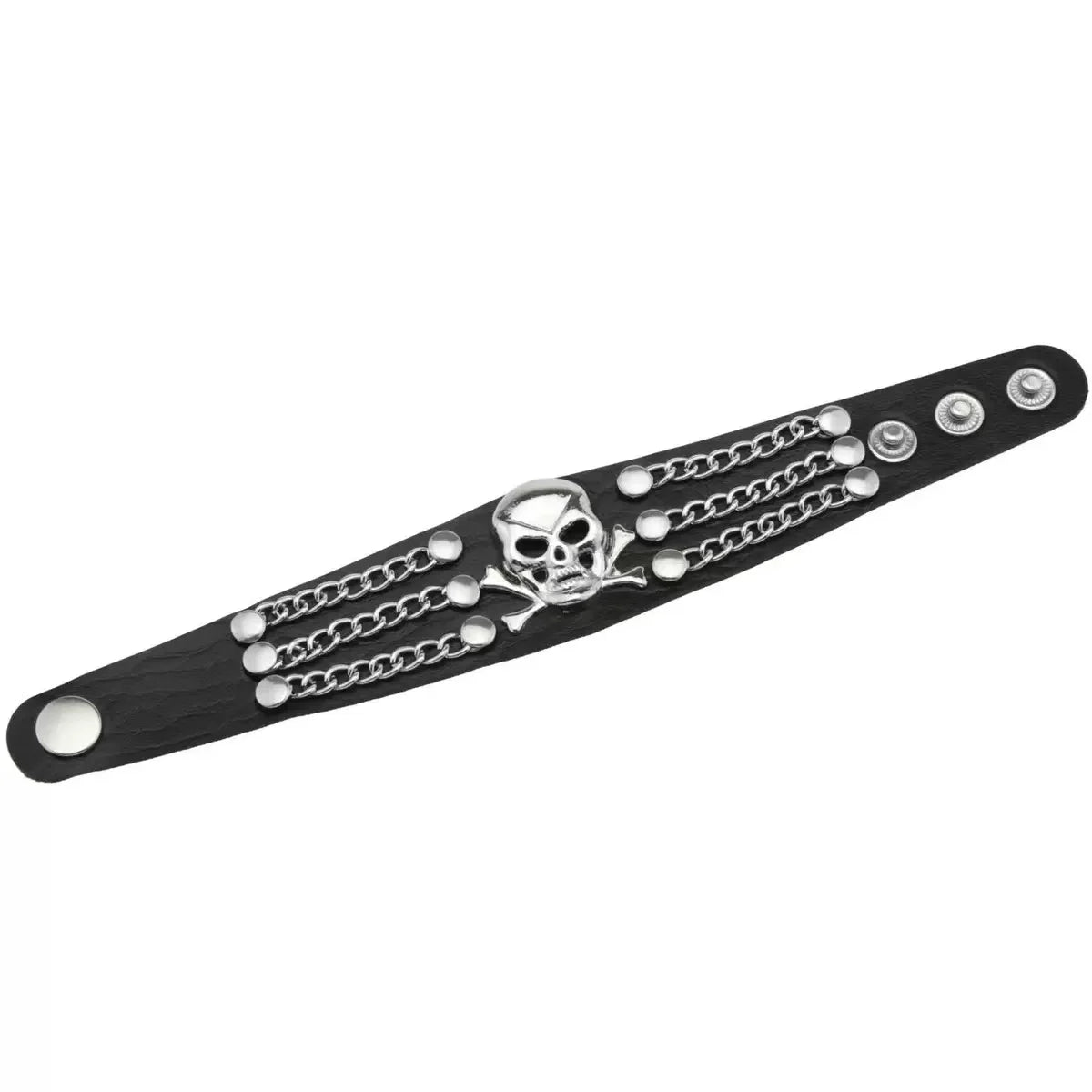Punk Style Skull, Exaggerated Personality, Trendy Rivet Bracelet, Rock Pu Leather Bracelet, Halloween Gift