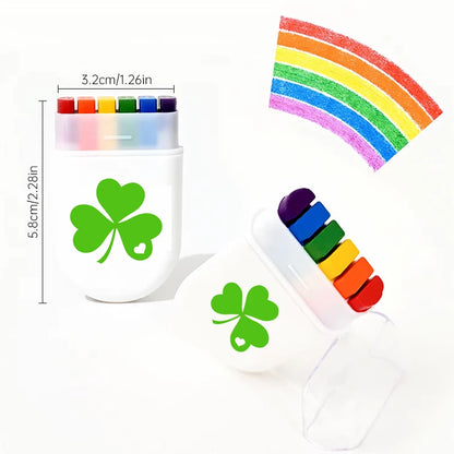 2 Pcs Rainbow Crayon Paint Color Set - Birthday Party Colorful Theme Oil Pastel Accessories, Family Christmas Halloween Gift