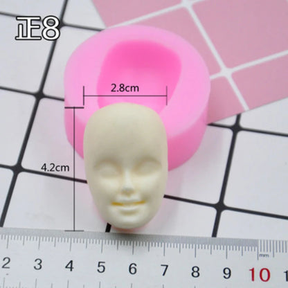 Dolls Face Silicone Mold Fondant Molds DIY Cake Decorating Tools Sugarcrafts Clay Chocolate Gumpaste Molds Baking Tools