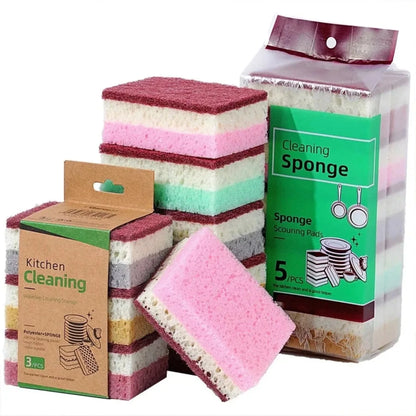 5PCS/10PCS - Kitchen cleaning sponge, dishwashing towel, scrubbing pad, tableware scratch resistant scrubbing sponge