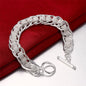 Fine 925 Sterling Silver Solid Chain Bracelet For Women Men Charm Party Gift Wedding party Fashion Jewelry