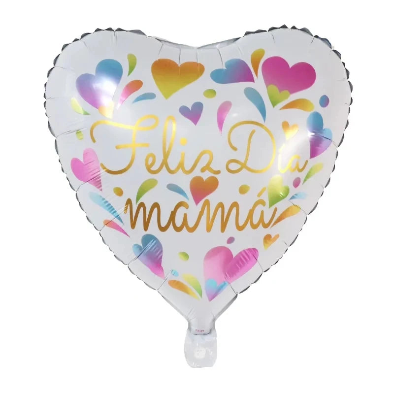 10pcs 18inch spanish mother foil balloon i loveyou have mom balloon heart gift mother's day adult birthday decoration