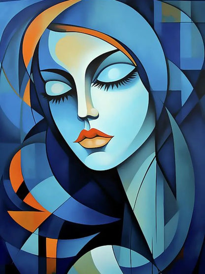 Abstract Pearl Girl Diamond Art – DIY Diamond Painting Mosaic, Handmade Embroidery Wall Décor