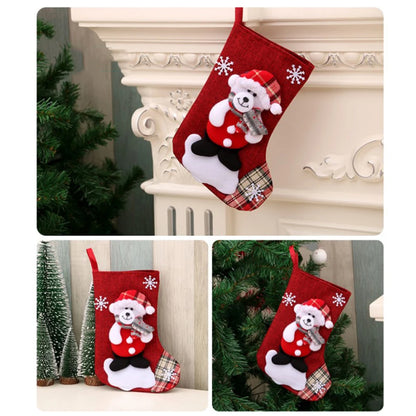 Christmas Hangings Classic Christmas Elements Printed Stocking