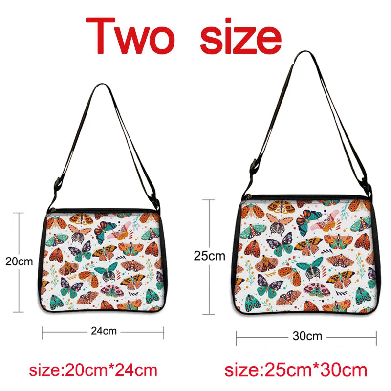 Gothic Black Angel Pattern Women Shoulder Bag Demon Punk Handbags for Travel Key Purse Phone Holder Messenger Bag Crossbody Bag