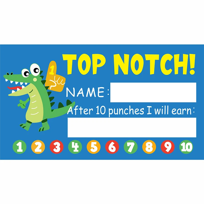 50Pcs Cartoon Kids Reward Incentive Punch Cards For Teacher