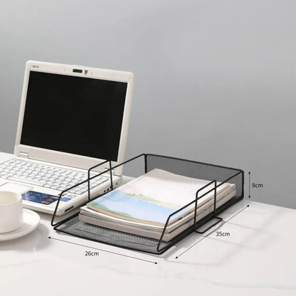 Single‑Layer Stackable File Tray – Durable A4 Desktop Document Organizer for School & Study Spaces