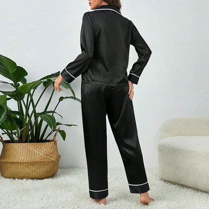 Women Silk Pajamas Tops and Pants