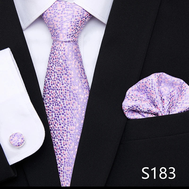 Tie Pocket Squares Cufflink Necktie Set