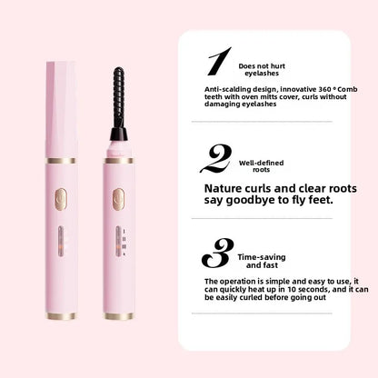 Portable USB‑Rechargeable Heated Eyelash Curler · Quick‑Heat, Long‑Lasting Lift for Women