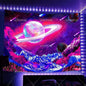 Blacklight Mushroom Tapestry UV Reactive Hippie Skull Tapestries Wall Hanging Eyes Forest Tapestry Glow In The Dark Posters
