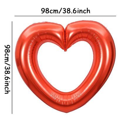 1pc Polychrome 40inch Heart Balloon Large Size Wedding Decor Bride To Be Photobooth Props Balloon Valentine's Day Party Decor