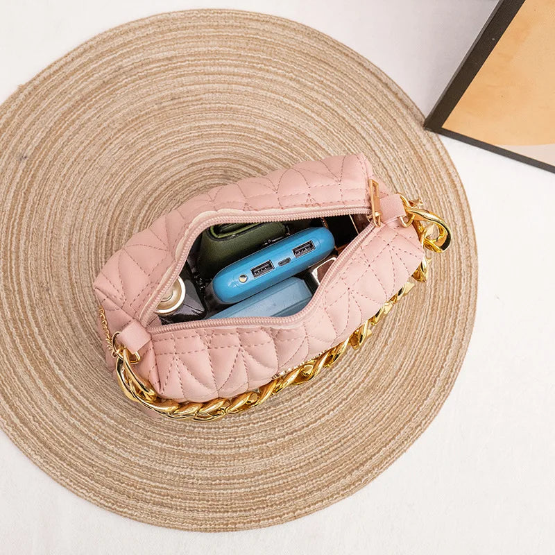 Women's Fashion Chain Embroidered Shoulder Bag
