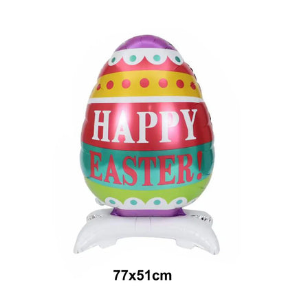 Cute Cartoon White Bunny Aluminum Foil Balloons Rabbit Happy Easter Party Decoration Supplies Children Favor Birthday Party Gift