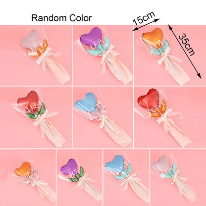 0/30/50pcs Mini Love Flower Balloons – Bouquet‑Style Heart Balloons for Valentine’s Day, Mother’s Day & Wedding DIY Decor